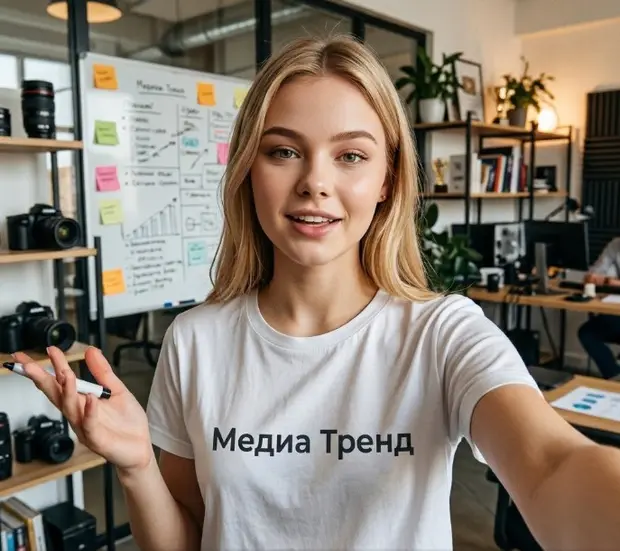 Девушка Весело И Увлечённо Общается Со Своей Аудиторией Из Креативного Офиса Медиа-Агентства